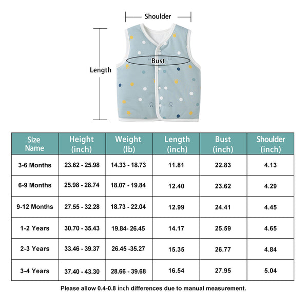 pureborn Baby Toddler Girls Boys Vest Soft Waistcoat Sleeveless Jacket Lightweight Vests 0-6 Years