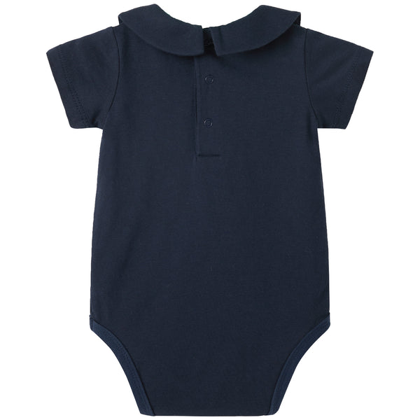 pureborn Baby Boy Girl Long Sleeve Cotton Bodysuit Summer Peter Pan Collar Romper