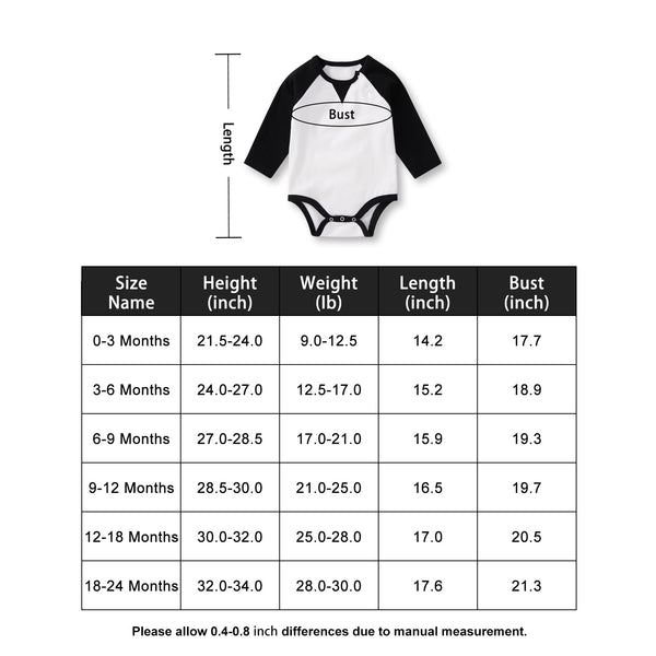 pureborn Baby Boys Bodysuit Raglan Sleeve Soft Cotton Romper One-piece Outfit
