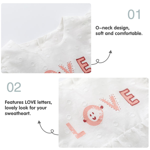 Pureborn Baby Girl Bodysuit with "Love"