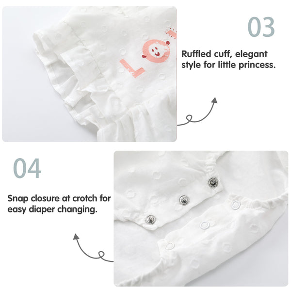 Pureborn Baby Girl Bodysuit with "Love"