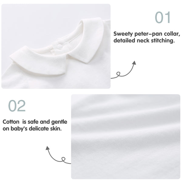 pureborn Baby Boys Girls Organic Cotton Bodysuits 0-24 Months