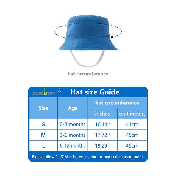 pureborn Baby Reversible Hat Infant Boys Bucket Hat Sun Protection Breathable Cotton Cap