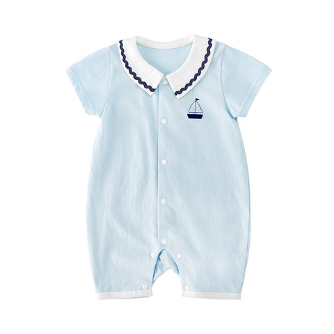 Pureborn Newborn Cotton Sailboat Romper