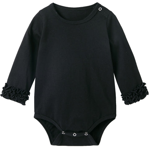 pureborn Baby Girls Ruffle Bodysuit Long Sleeve One Piece Spring Fall Layering Bodysuit