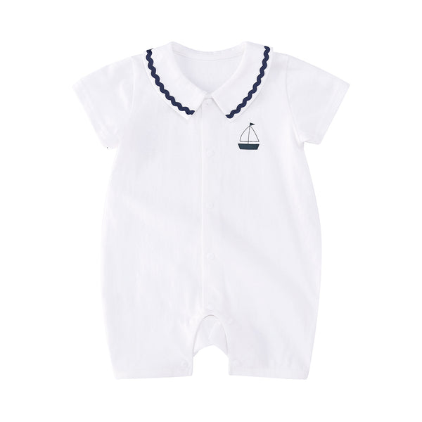 Pureborn Newborn Cotton Sailboat Romper