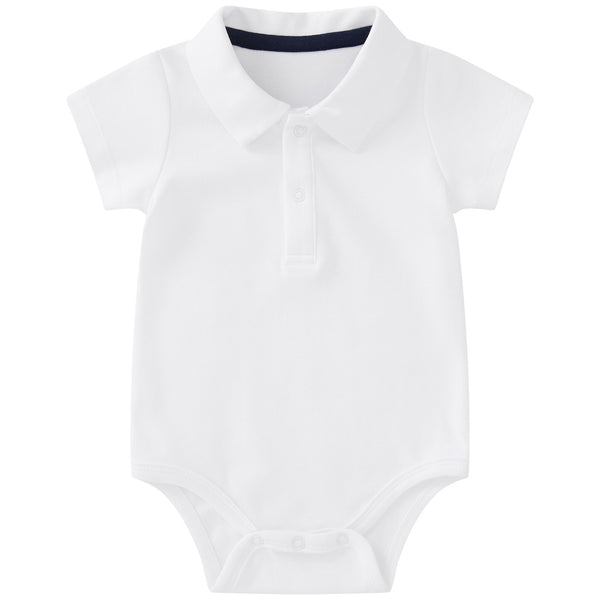 pureborn Baby Boy Bodysuit Short Sleeve Cotton Romper Summer Gentleman One-Piece Outfit for Infant Boys