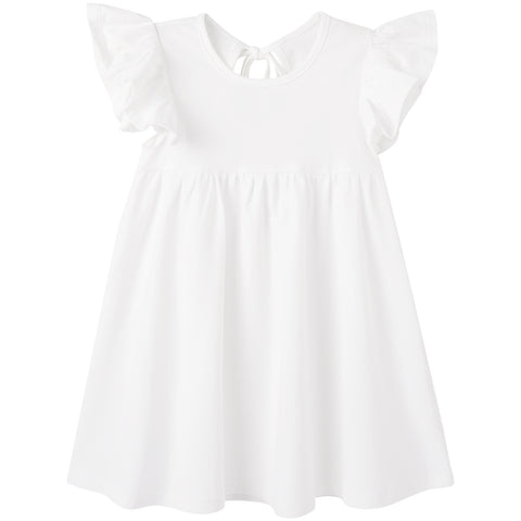New pureborn Toddler Girls Cotton Dress Ruffle Sleeve Halter Sleeveless Kids Casual Summer Dresses