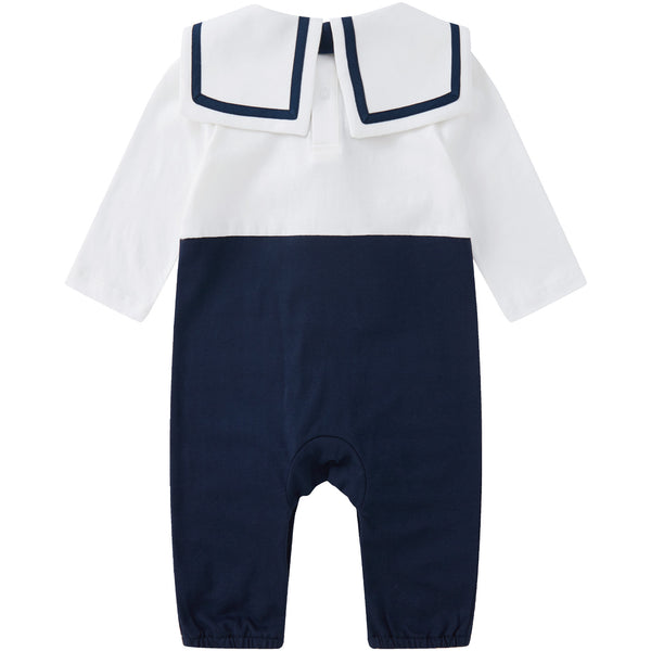 pureborn Baby Boys Romper Long Sleeve Nautical Jumpsuit One-Piece Beach Outfit