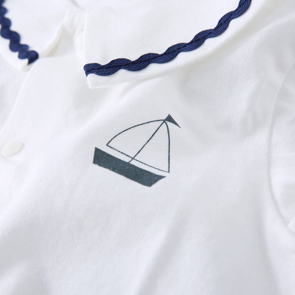 Pureborn Newborn Cotton Sailboat Romper