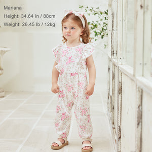 pureborn Baby Girls Jumpsuit with Headband