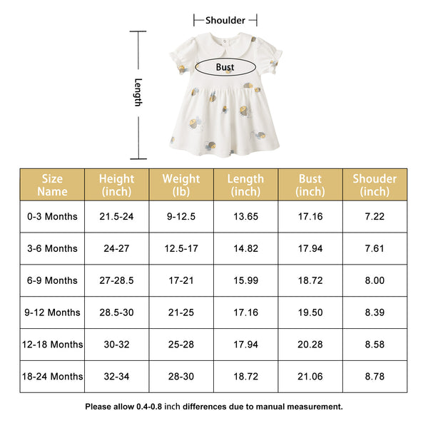 pureborn Baby Girls Dress with Bloomer Infant Girl Short Sleeve Playwear Dress with Diaper Cover