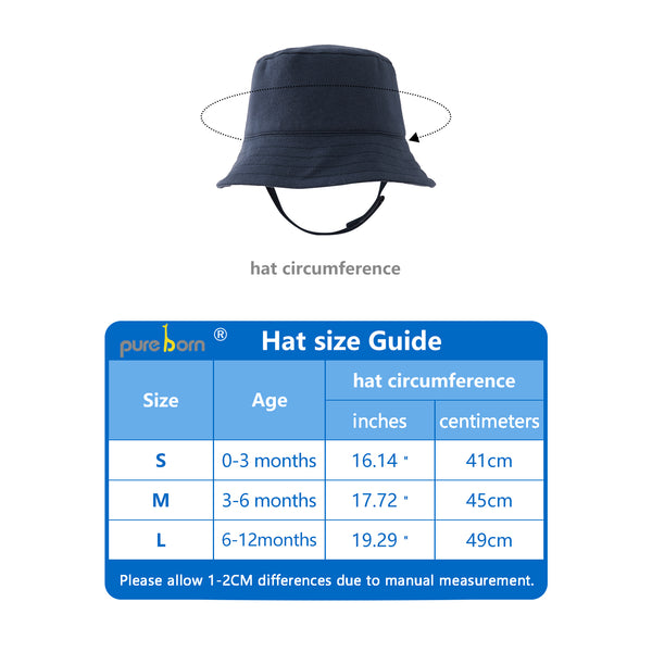 pureborn Baby Boys Sun Hat Sun Protection Bucket Hat Cotton Cap