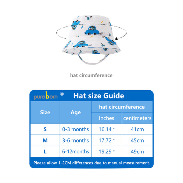 pureborn Baby Boys Sun Hat Sun Protection Bucket Hat Cotton Cap