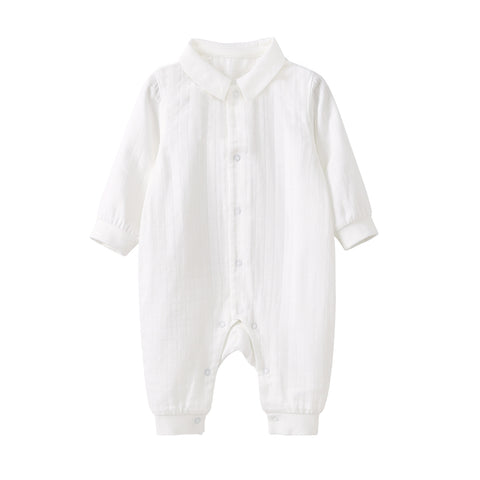 Pureborn Newborn Baby Solid Jacquard Jumpsuit