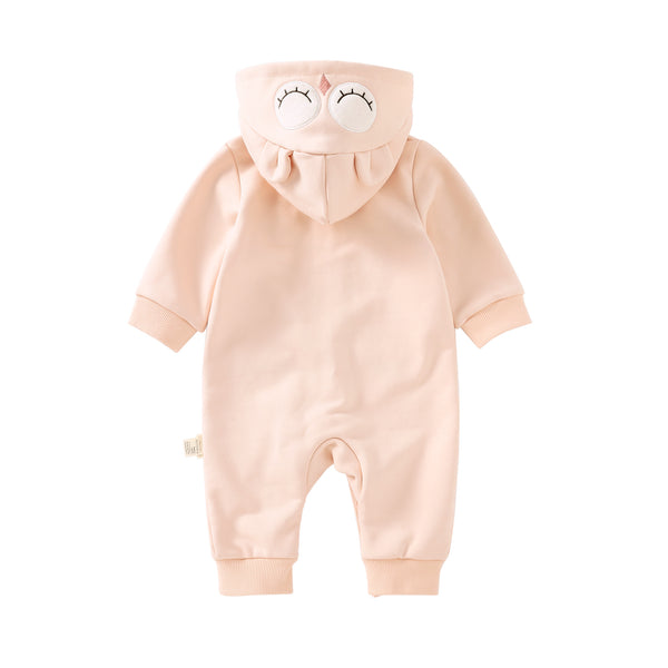 Pureborn Baby Girl Owl Hooded Jumpsuit