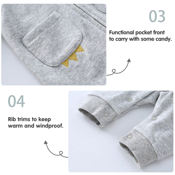 Pureborn Newborn Hooded Jumpsuit