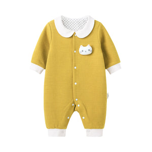 Pureborn Newborn Baby Cartoon Kitten Jumpsuit