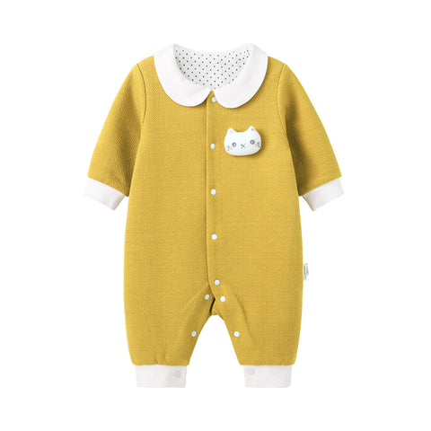 Pureborn Newborn Baby Cartoon Kitten Jumpsuit