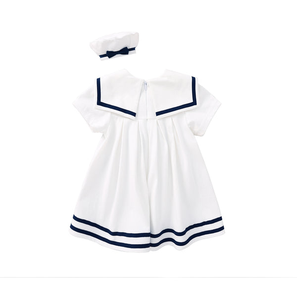 pureborn Baby Girls Nautical Sailor Dress with Hat